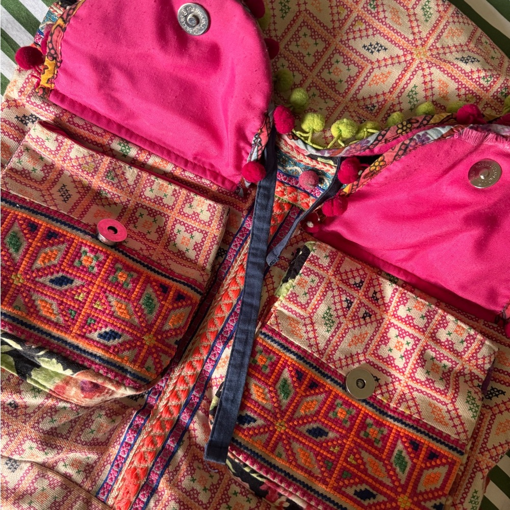 Floral Embroidered Patterned Backpack - image 3